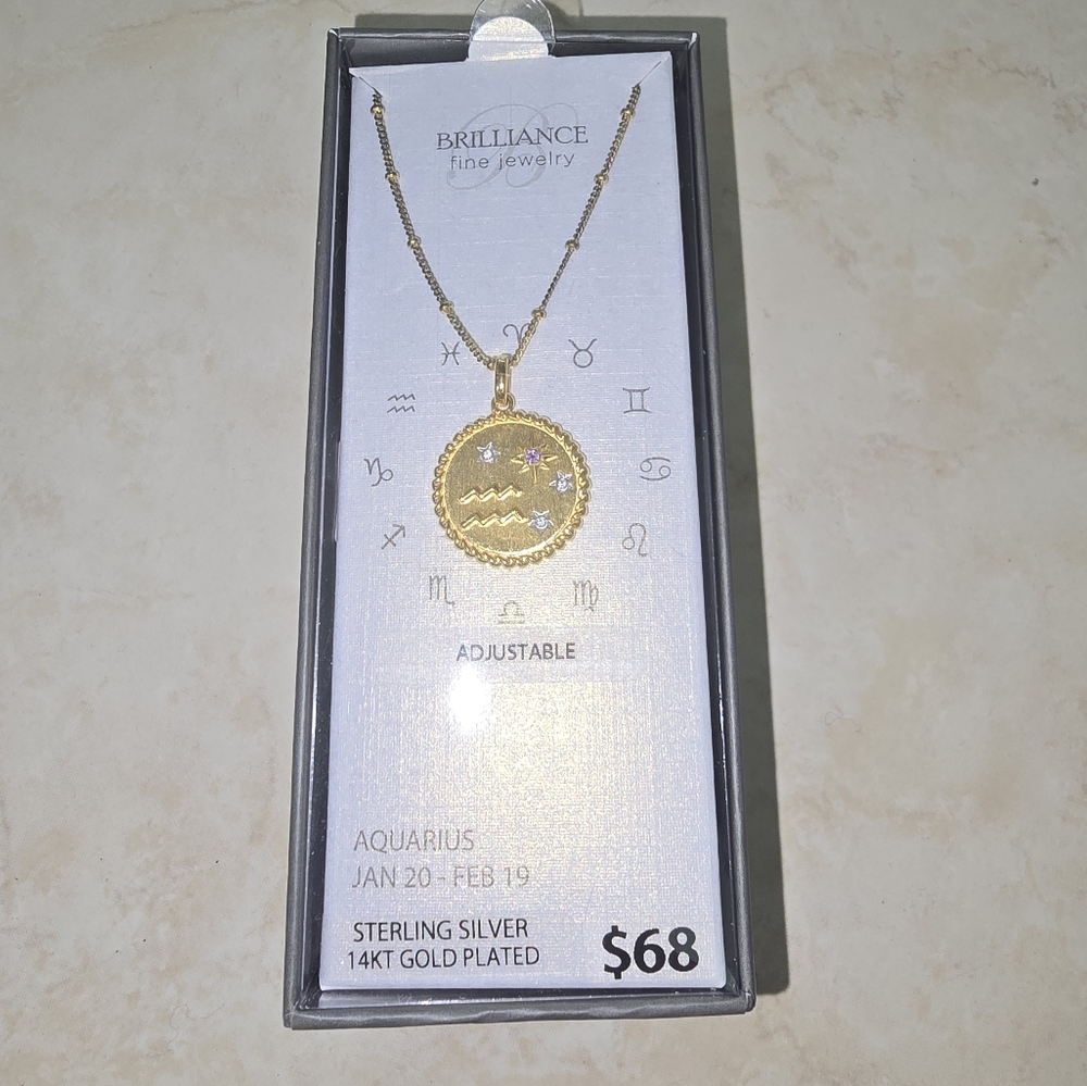 Gold Aquarius Pendant Necklace